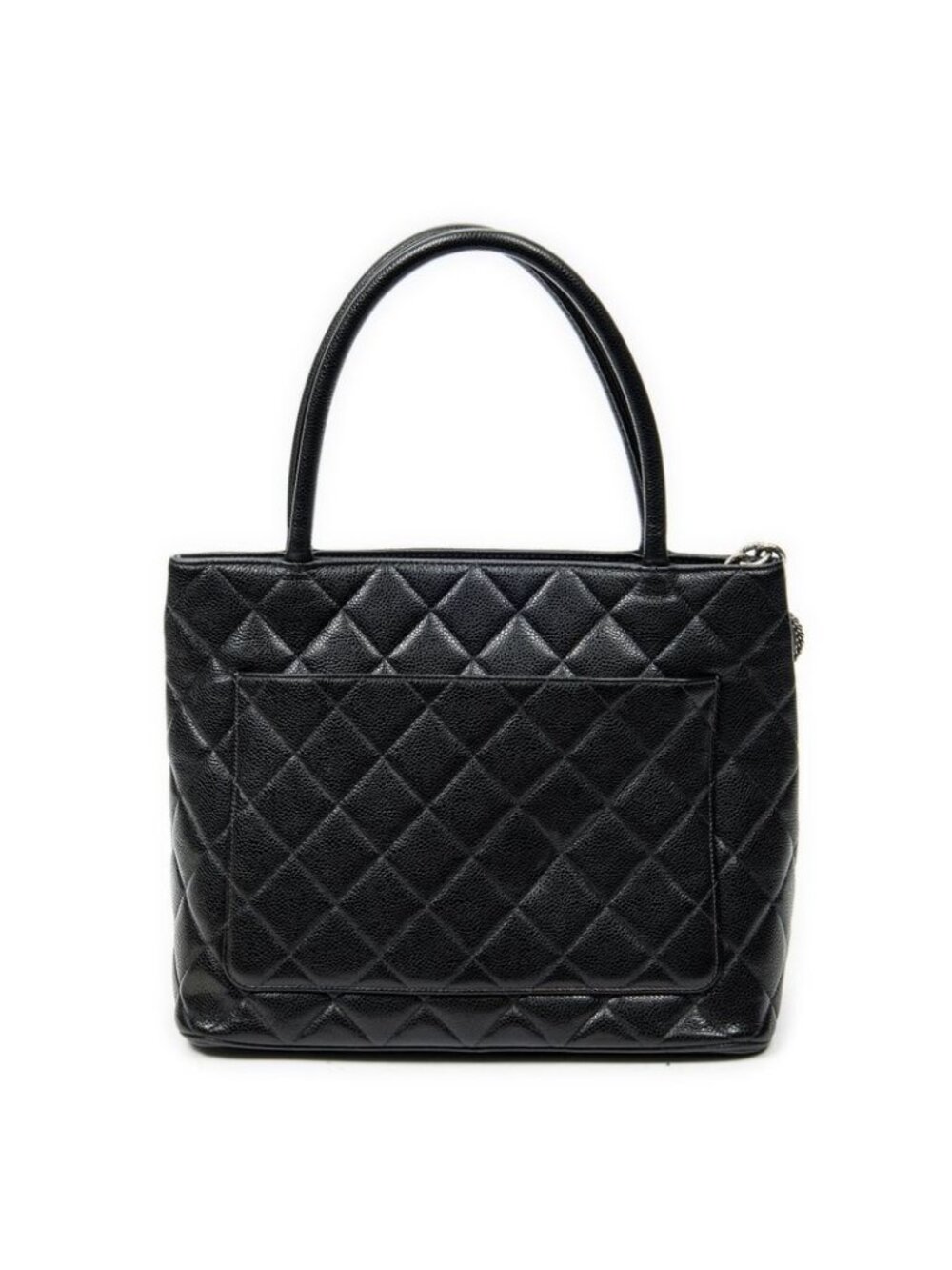 ★SOLD★ Chanel Timeless Medallion Tote Black Quilted Caviar Leather - Picture 5 of 10